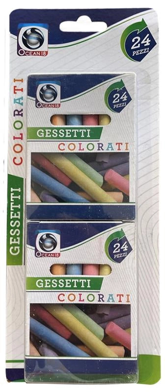 GESSETTI COLORATI 24 PZ  ADATTI PER LAVAGNA FACILI DA PULIRE QUALITÀ E PRATICITÀ