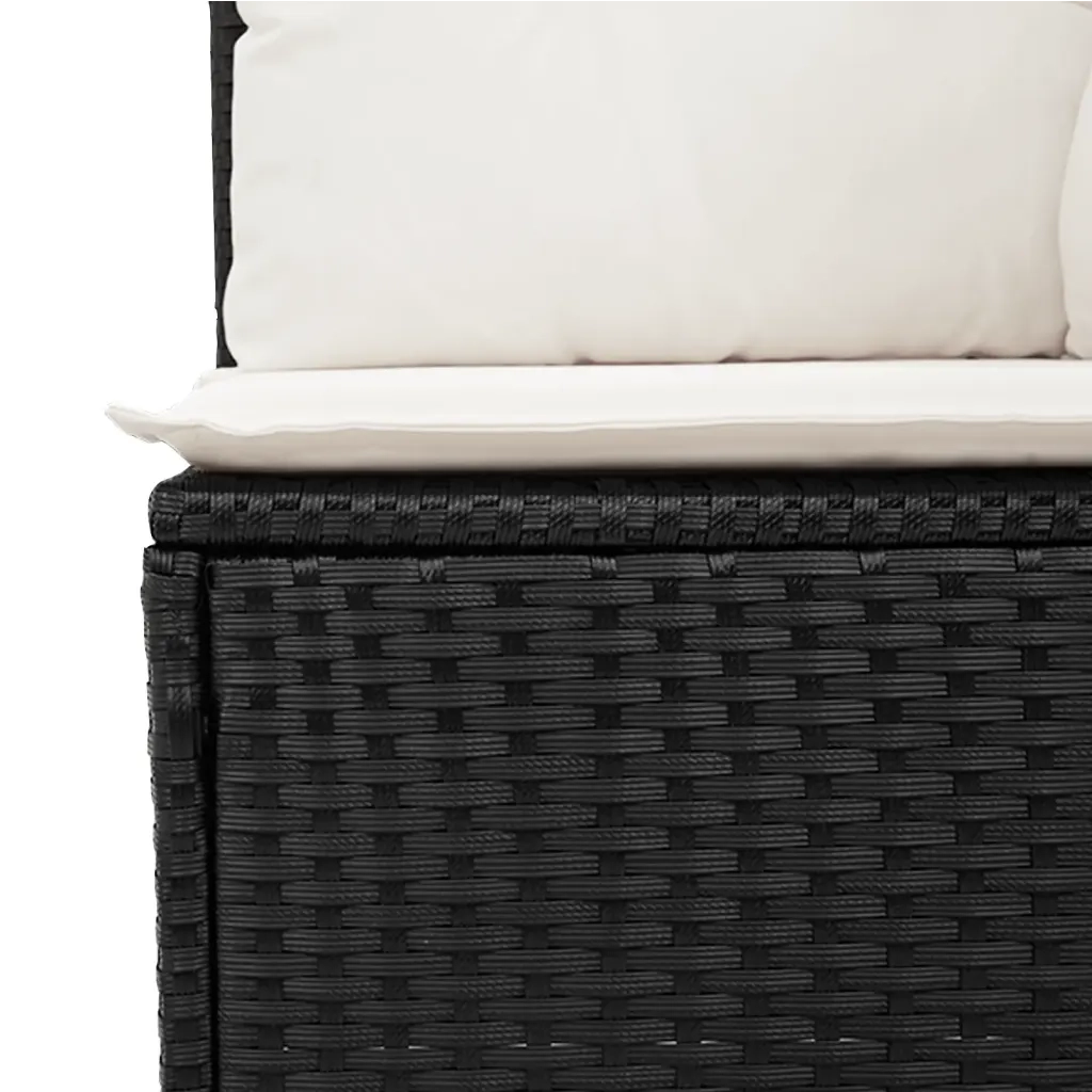 Set Divani da Giardino con Cuscini 7pz Nero Polyrattan 3275296