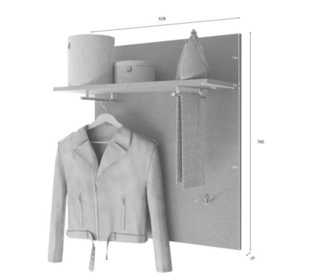 Dosolo, Mobile da Ingresso Installazione Sospesa, 63x27x78h cm Grigio Cemento