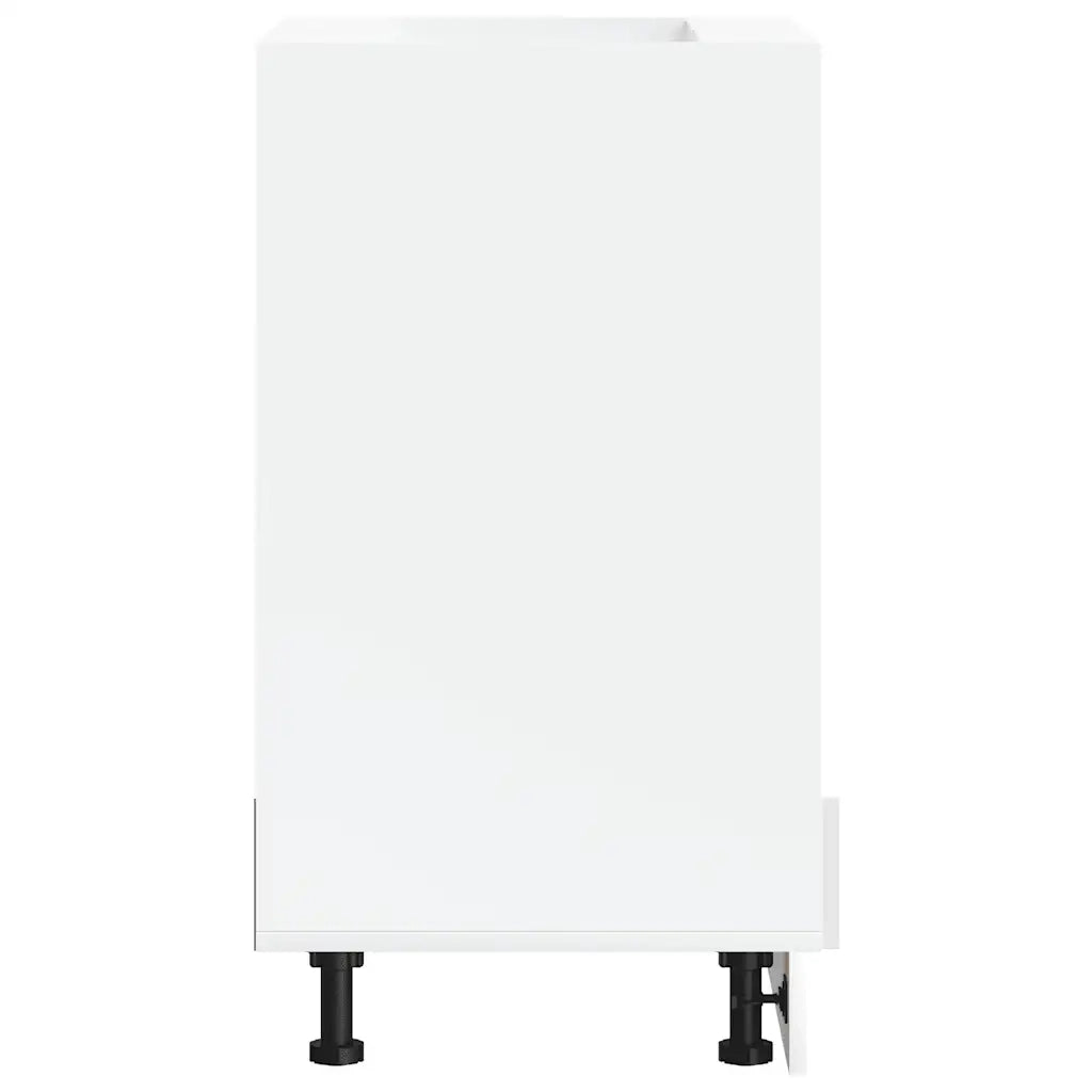 Mobiletto da forno compatto per la cucina 60 x 46 x 81,5 cm con piedini regolabili in legno composito bianco lucido 02_0049942