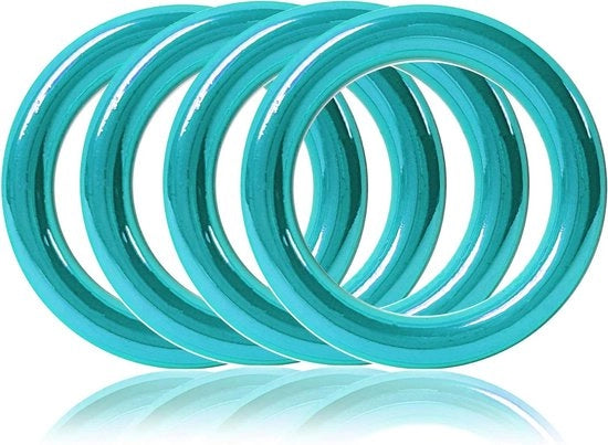 Set di lenzuola per cani - set di collari per cani in acciaio inossidabile con 4 O-ring blu turquesa.