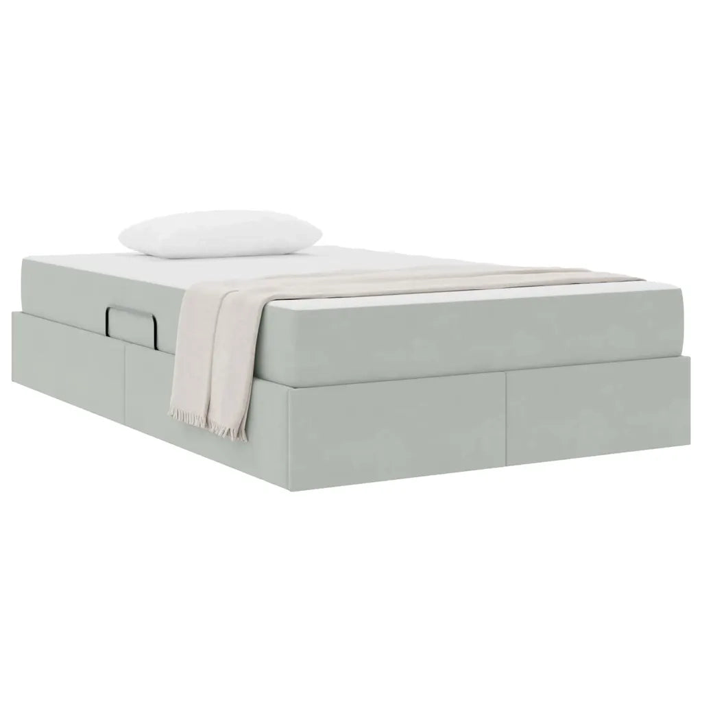 Letto con contenitore e materasso Grigio chiaro 120 x 200 cm 3399712