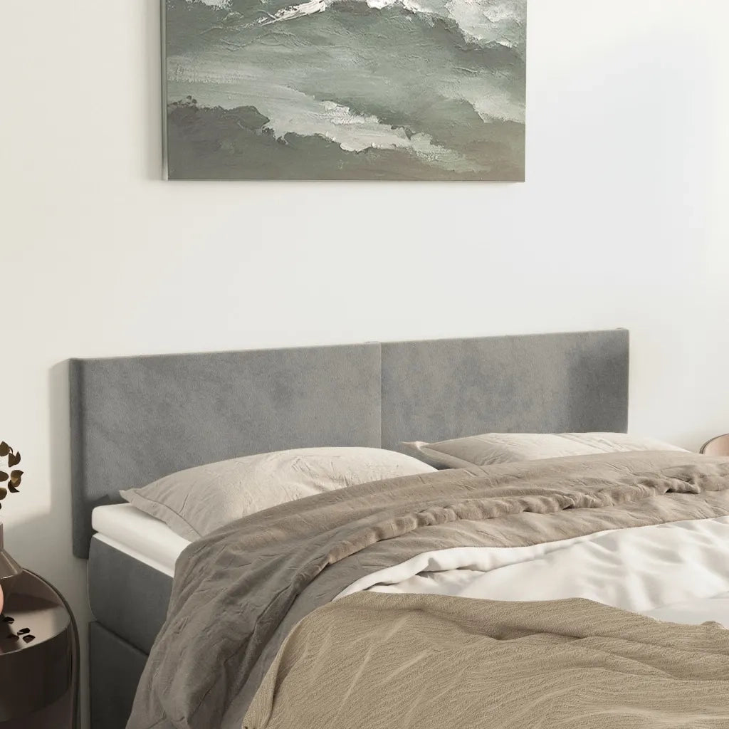 Testiera | Testata Grigio Chiaro 144x5x78/88 cm in Velluto