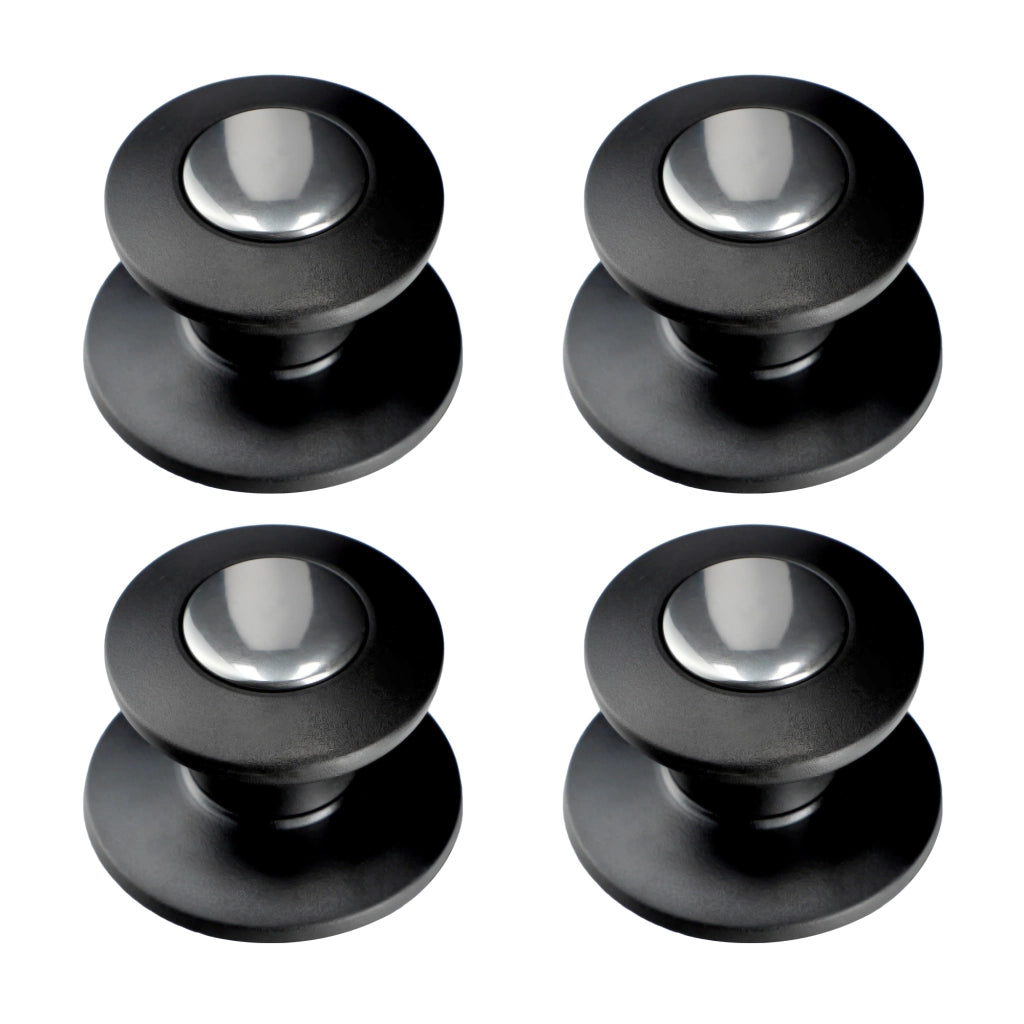 Pomello per coperchio KADAX, pomello per coperchio pentola, pomello per padella, nero, 4 pezzi