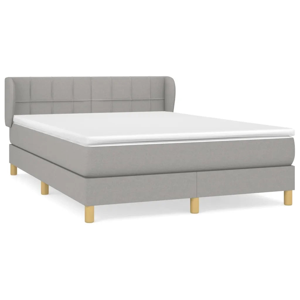 Giroletto a Molle con Materasso Grigio Chiaro 140x190cm Tessuto 3126797