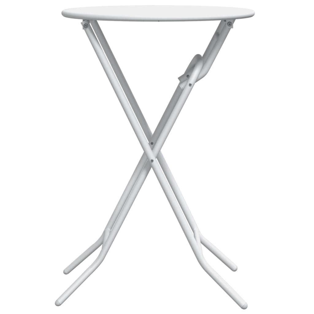 Tavolo da Giardino Pieghevole Bianco Ã˜50x72 cm Acciaio