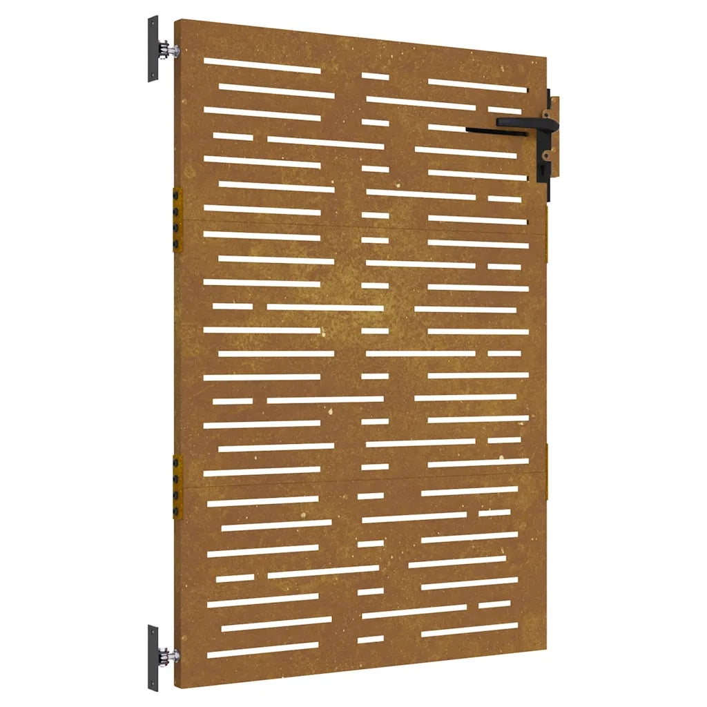 Cancello da giardino 85x125 cm in acciaio Corten design quadrato 153246