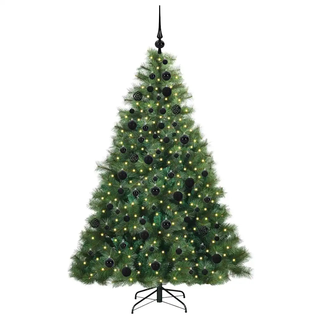 Albero di Natale | Decorazioni natalizie artificiale con 300 LED Verde 180 cm PE e PVC