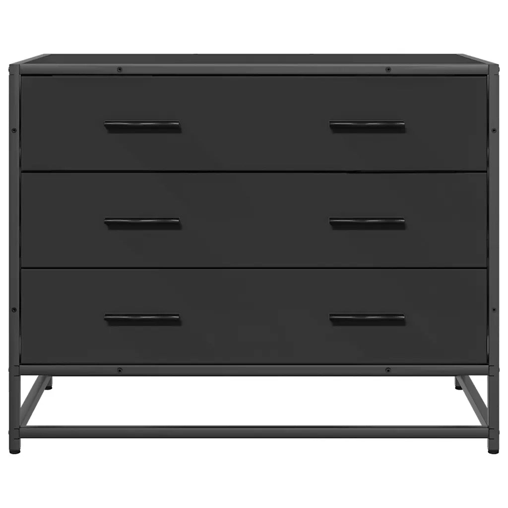 Cassettiera Nera 70x41x56 cm in Legno Multistrato 849074