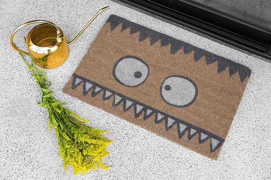 Pavimento Antiscivolo in PVC a forma di Coco con Antislip | Pavimento Antiscivolo per Porta con Disegno di Mostro -  | Ecologico, Robusto e Facile da Pulire | 60x40 cm per Esterno e Porta d'ingresso