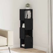 Mobile angolare 25,5x25x102cm Legno ingegnerizzato Rovere Nero 889806