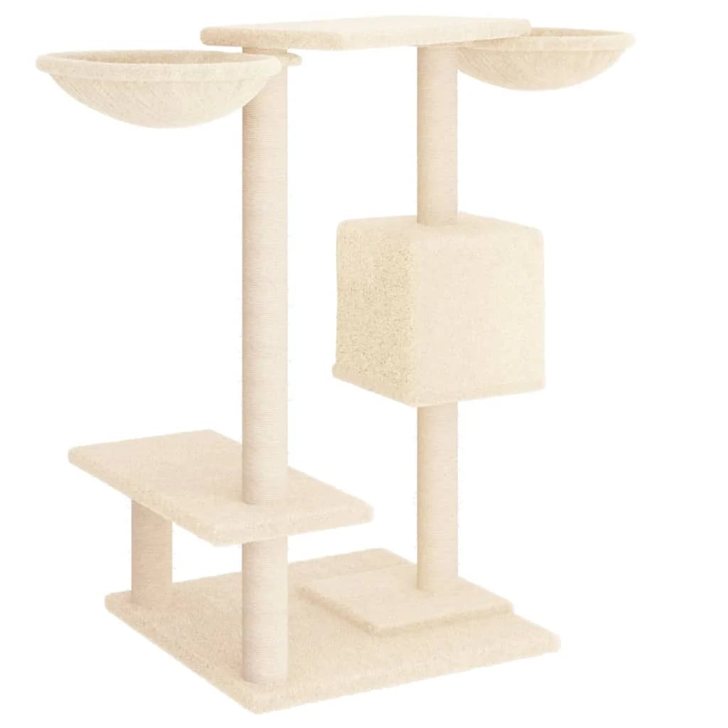 Tiragraffi per gatti torre per arrampicata giocattolo piattaforma per arrampicata con tiragraffi 82 cm crema 02_0022448