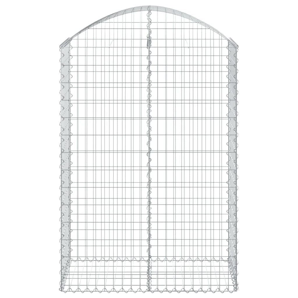 Gabbione recinto a gabbia muro di contenimento ad arco 100 x 50 x 140/160 cm ferro zincato argento 02_0039962