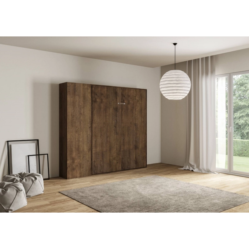 Letto a scomparsa 120 verticale Kentaro con colonna - Noce