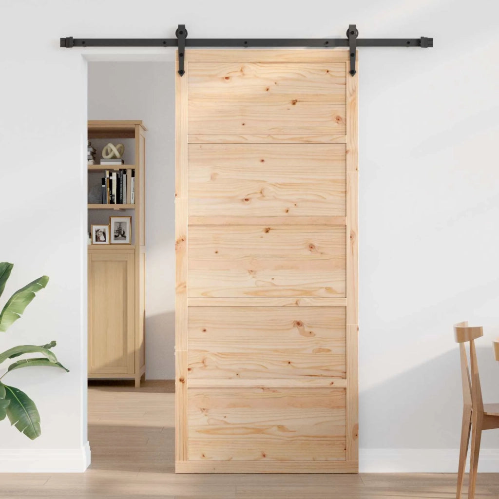Porta del fienile Naturale 100 x 2,5 x 208 cm