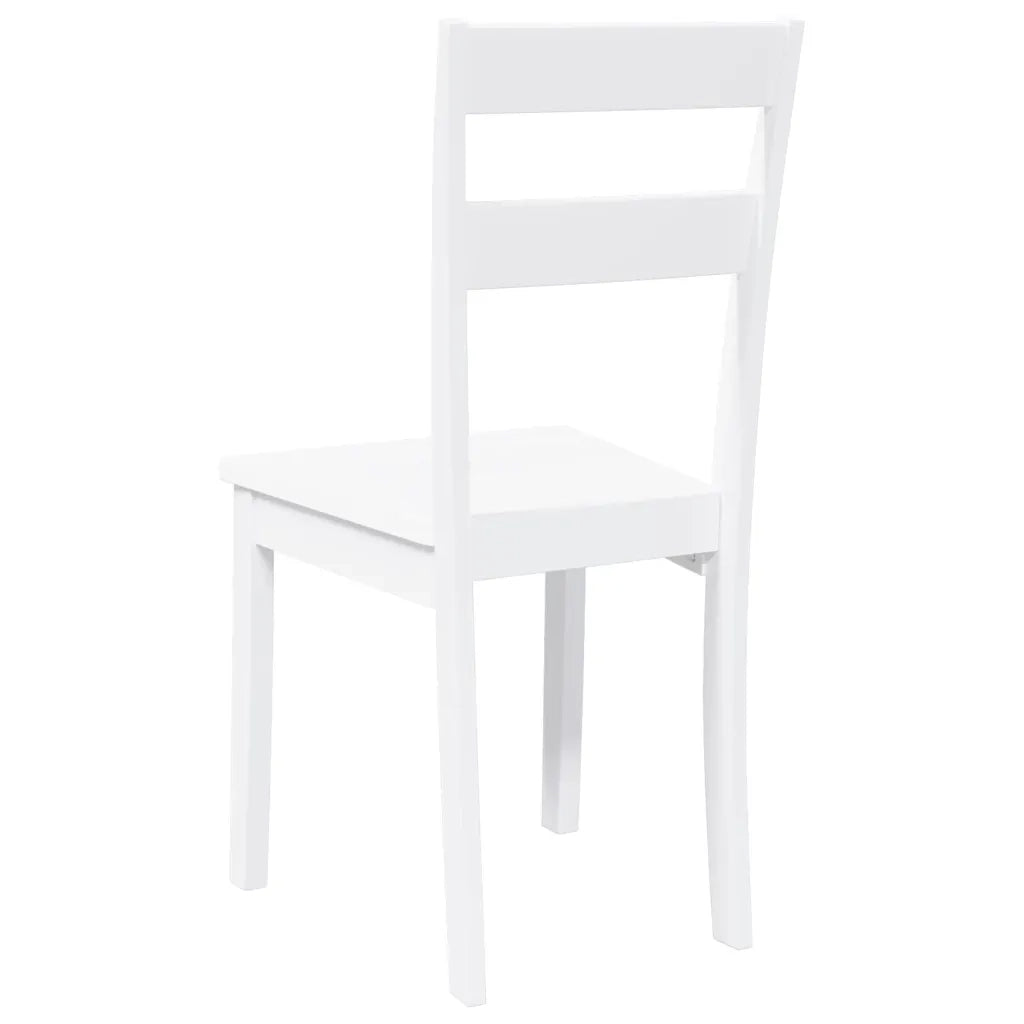 Sedie da Pranzo 2 pz Bianche in Legno Massello di Hevea 4102385