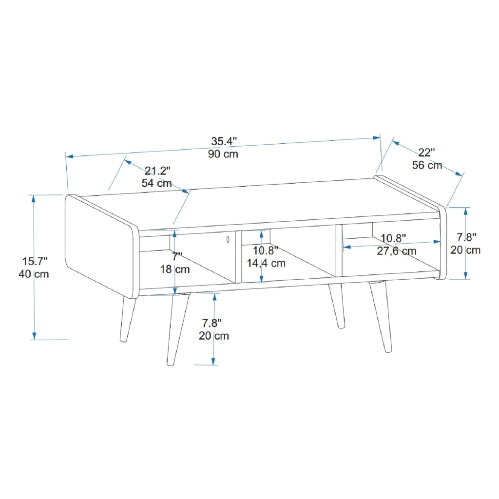 Mangone, Tavolino da Salotto con Piedini, 90x56x40h cm Marrone Rovere Nodi