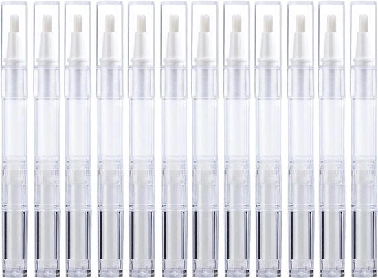 Set di pennelli applicatori per manicure con setole in stile penna - conghiettore trasparente - tubo di 3 ml - 10 pezzi