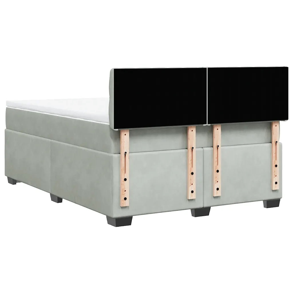 vidaXL Giroletto a Molle con Materasso Grigio Chiaro 140x200cm Velluto