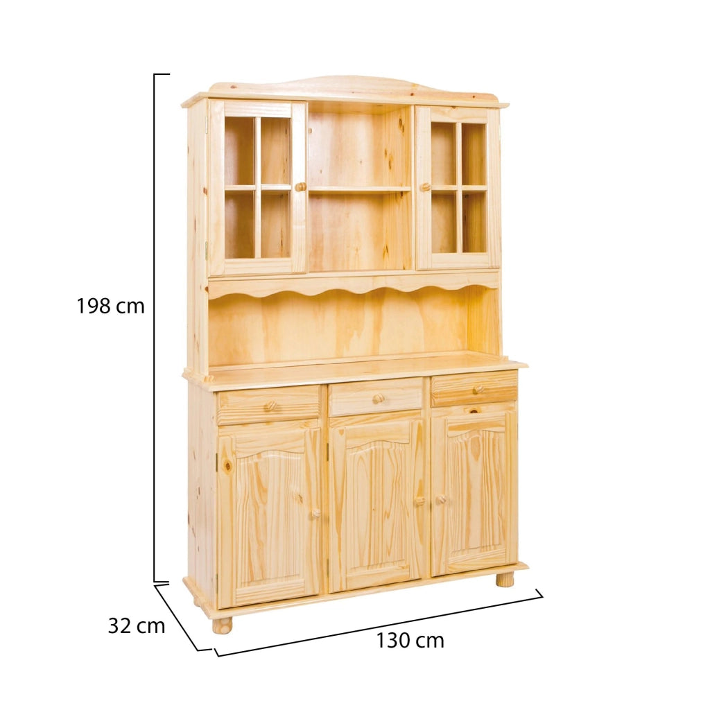 Madia Presezzo, Credenza 3 Cassetti, 130x32x198h cm Marrone Rovere
