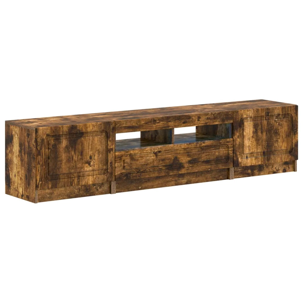 Mobile TV LED a 5 pezzi Rovere Fumo Legno ingegnerizzato 3417008