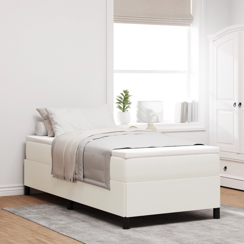 Struttura Letto Panna 100x200 cm Tessuto in Corduroy