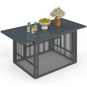 IDMarket - Tavolino rettangolare alzabile da giardino 100 cm Struttura in metallo RIO e cordoncino grigio antracite