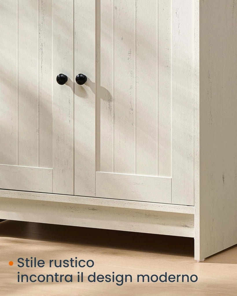 Bathroom Vanity Unit, Toolless Toolless Quick Assembly, Washbasin Cabinet with Adjustable Shelf with or Without Column, Vintage White BBC223WJ01