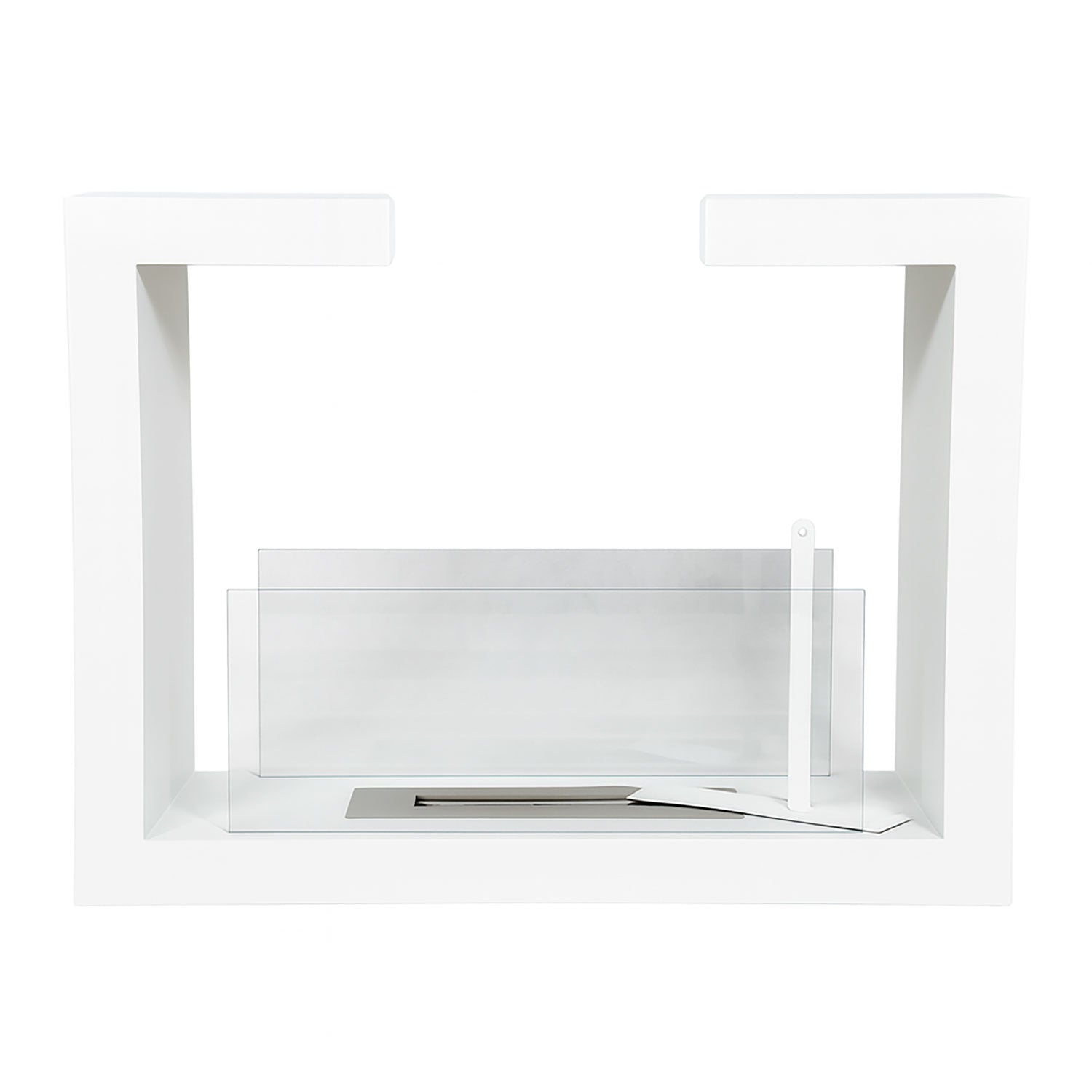 Camino a Bioetanolo da Terra Venus Free Standing Geometrico e Vetri Protettivi Serbatoio 850 ml in Acciaio Verniciato