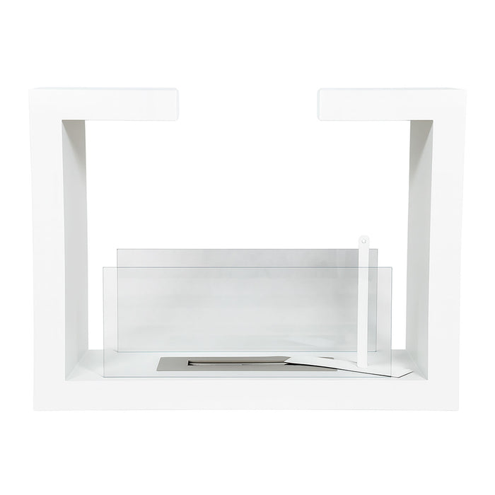 Camino a Bioetanolo da Terra Venus Free Standing Geometrico e Vetri Protettivi Serbatoio 850 ml in Acciaio Verniciato