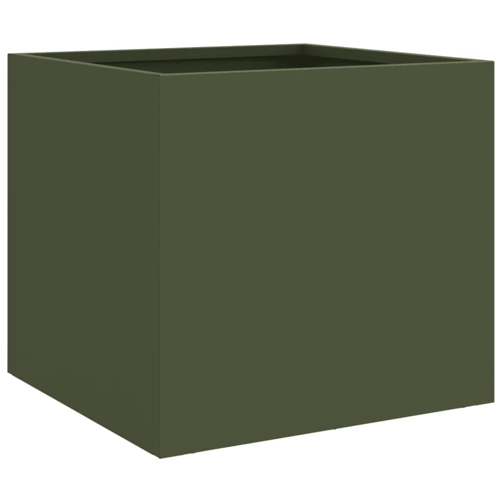 Fioriera da Giardino Verde Oliva 32x30x29 cm in Acciaio 841541