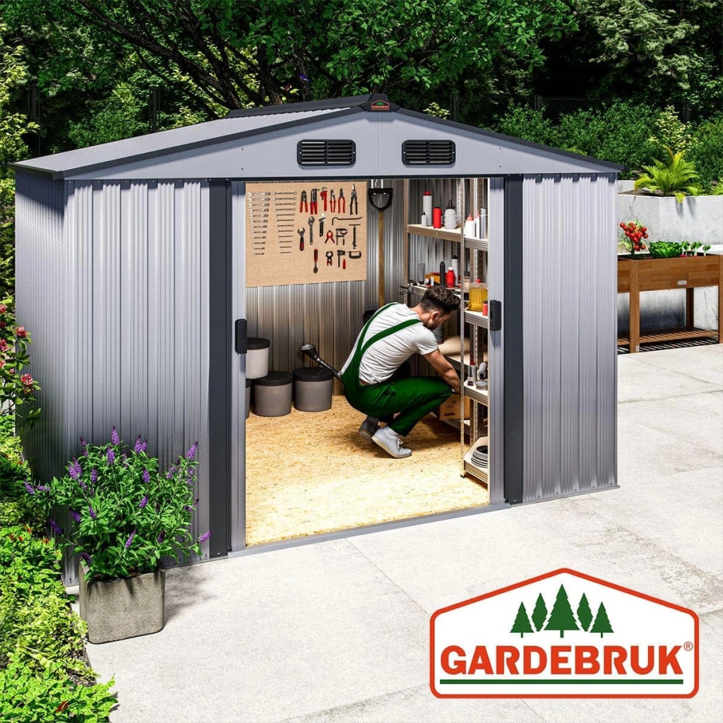 ® Casetta per Attrezzi da Giardino Capanno in Metallo da Esterno 5m² con Base 260x205x180cm Capannone XXL
