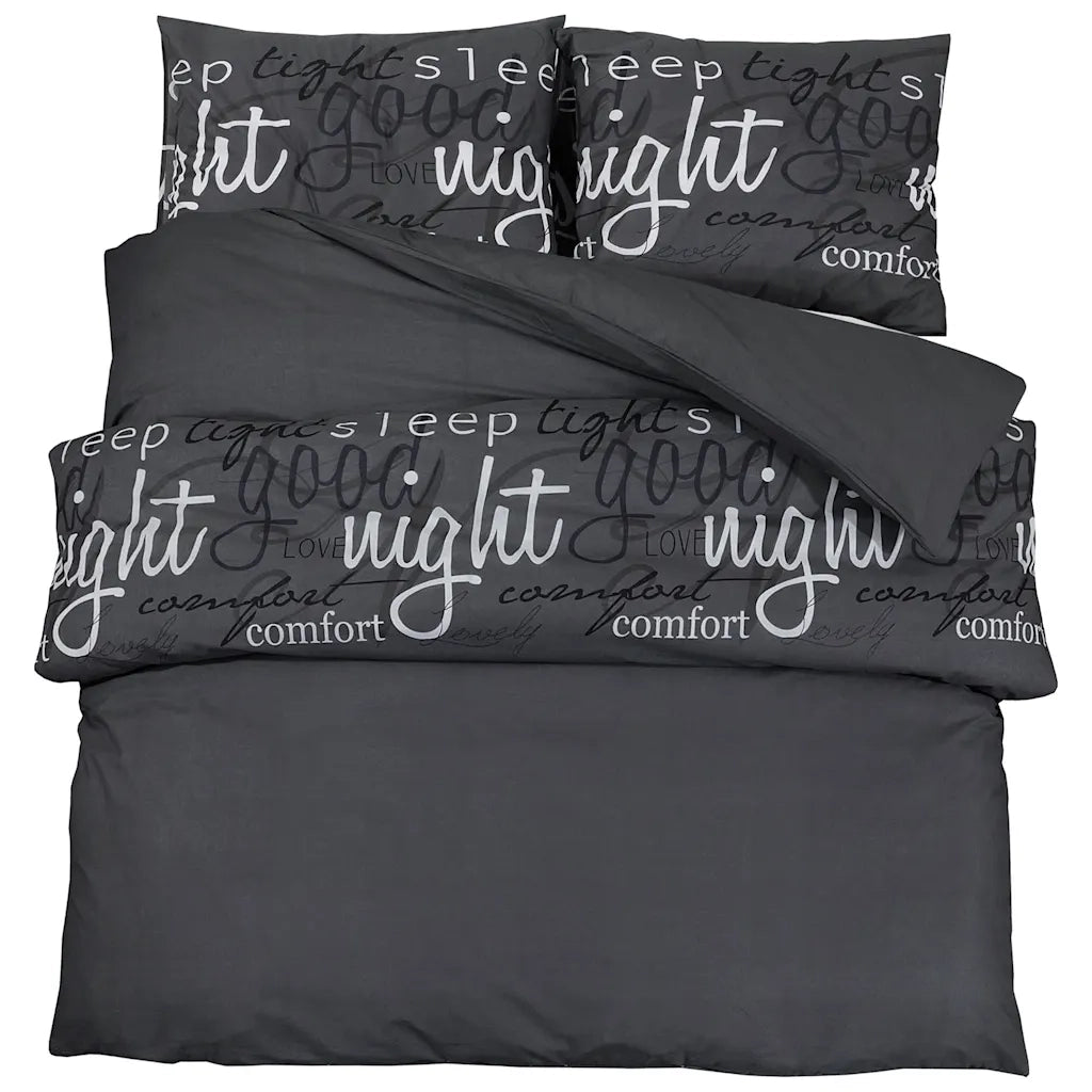Set Copripiumino Nero 260x220 cm in Cotone CFW7361329