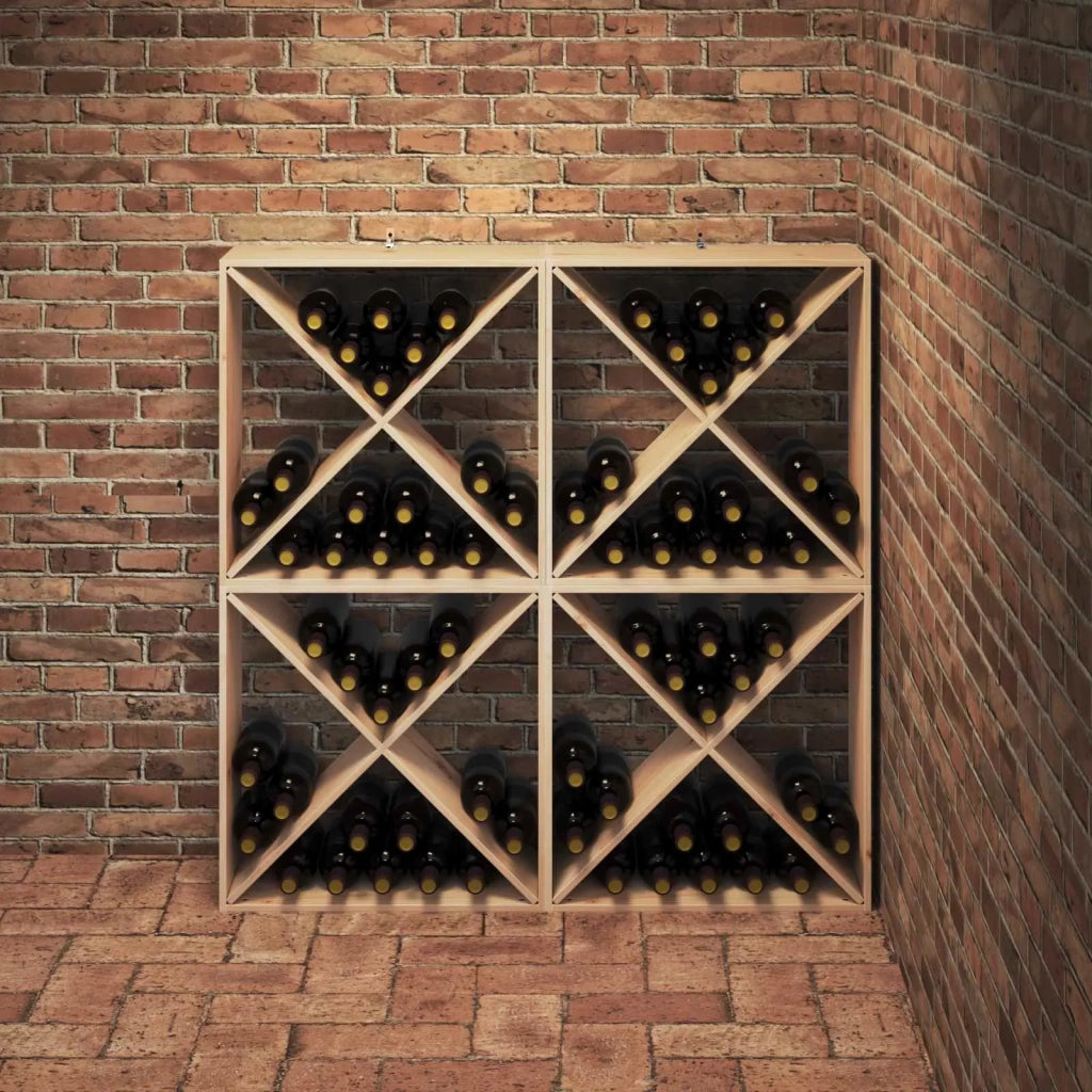 Portabottiglie 4 pcs Naturale 62 x 25 x 62 cm Pino massello 893316