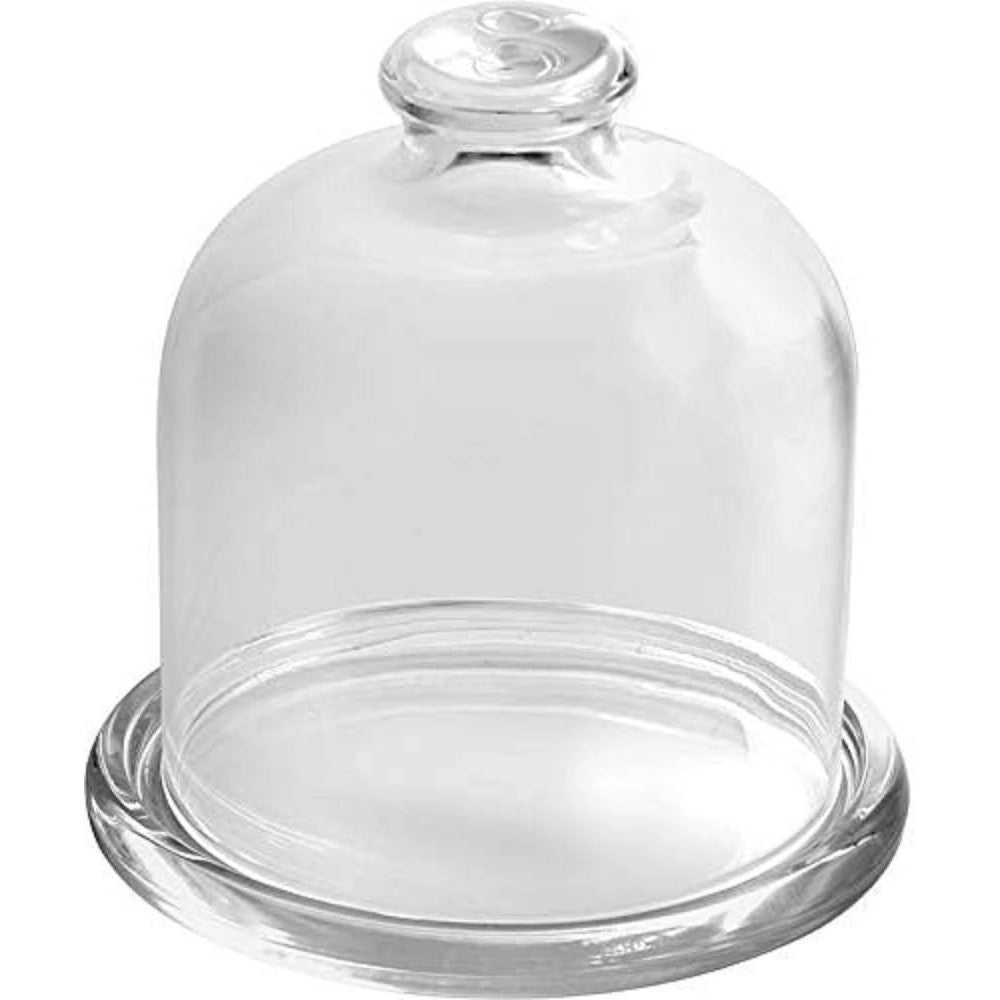 Trade Shop - Piatto In Vetro Trasparente Per Dolci Frutta Con Cupola In Vetro Cm 10,5h Diam.10 -