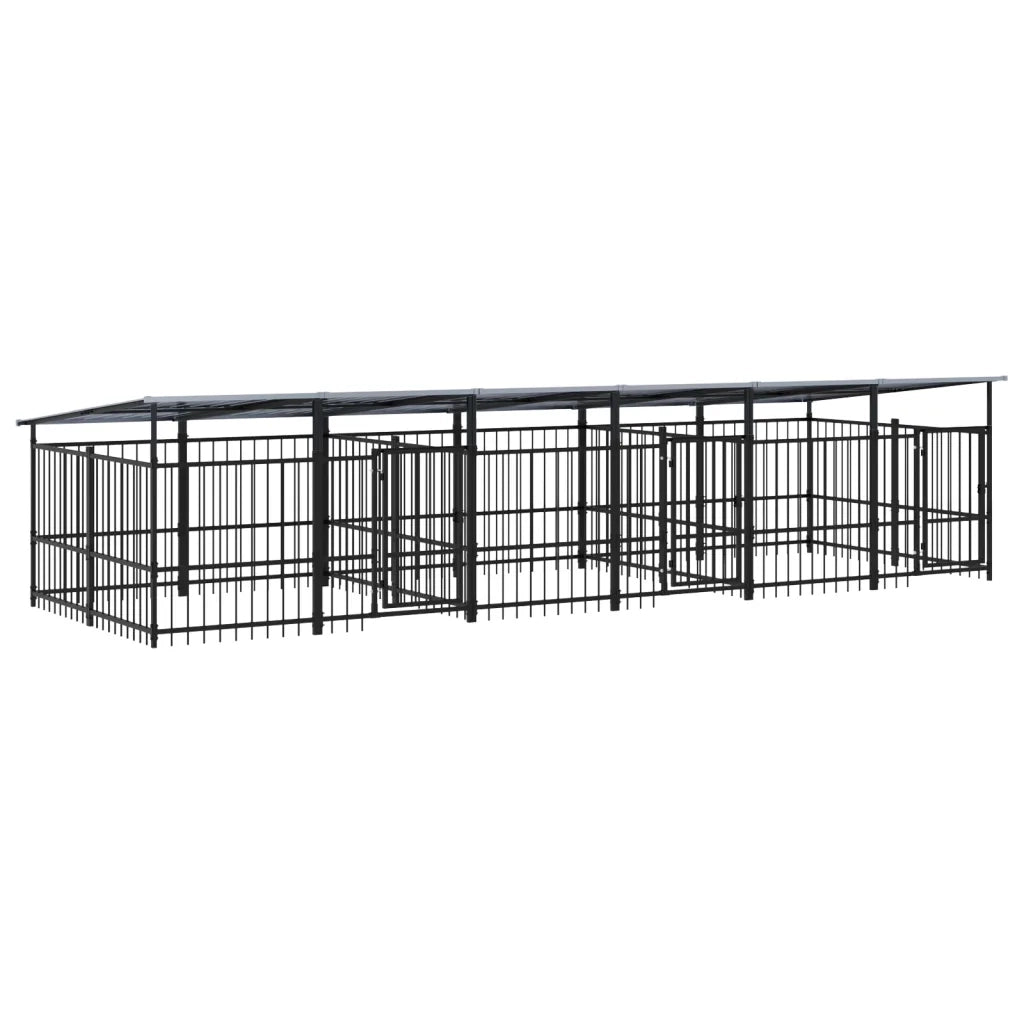 Gabbia per Cani da Esterno con Tetto in Acciaio 11,26 mÂ² cod mxl 44296