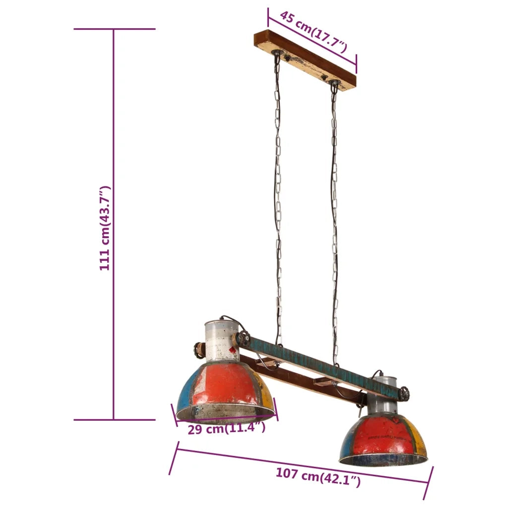 Lampada a Sospensione Industriale 25 W Multicolore 111 cm E27 CFW5989478