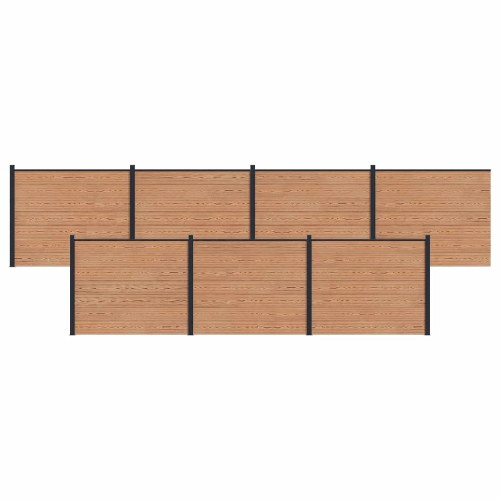 Pannello di Recinzione 7 pcs WPC e Alluminio Marrone 3429462