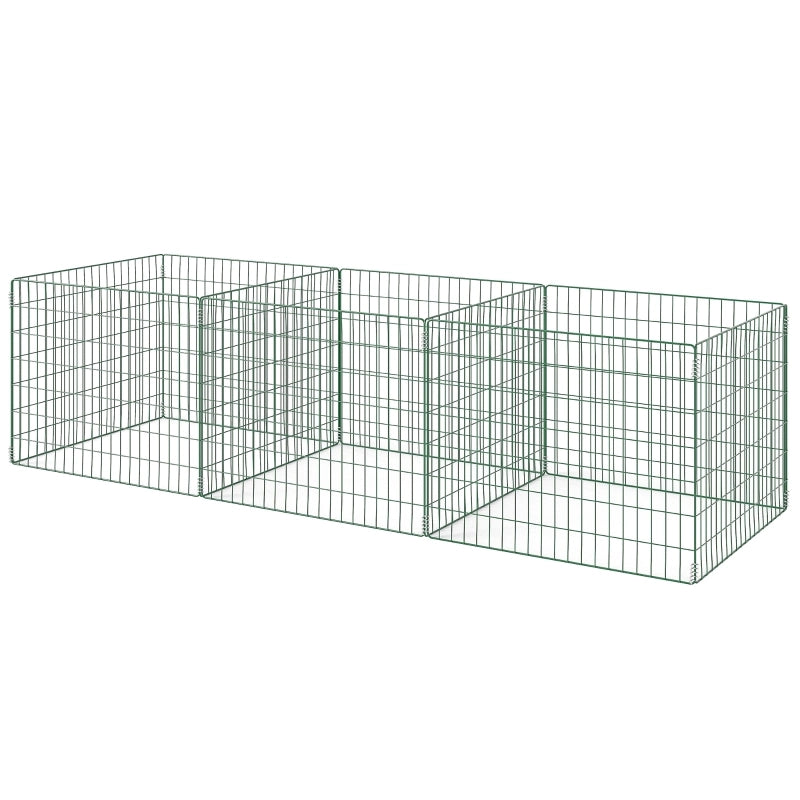 Compostiera da 1680 litri, 270 x 90 x 70 cm, 3 pezzi, compostatrice rapida in acciaio, resistente alle intemperie, verde