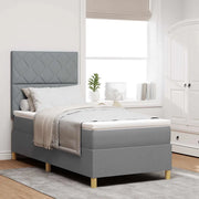 Letto a Sorgente LED Grigio chiaro 90 x 190 cm Tessuto 3343138