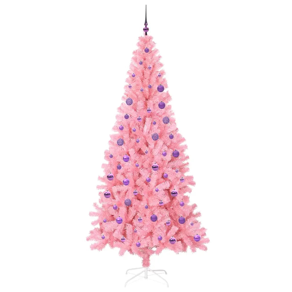 Albero di Natale | Decorazioni natalizie con 300 LED con supporto Rosa 180 cm PVC