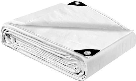 Telaio impermeabile 140 g/m² zecca in poliester per bordi rinforzati - coperture per tetti, campeggi, terrazze, piscine - bianco 2 m x 3 m