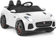 Macchina Elettrica per Bambini Jaguar 12V con Telecomando, Auto Elettrico a Pedale e Cinture di Sicurezza, Veicoli con Multimedia, Clacson e Luci, Velocità 3-5 km/h, Carico 25 kg (Bianco)