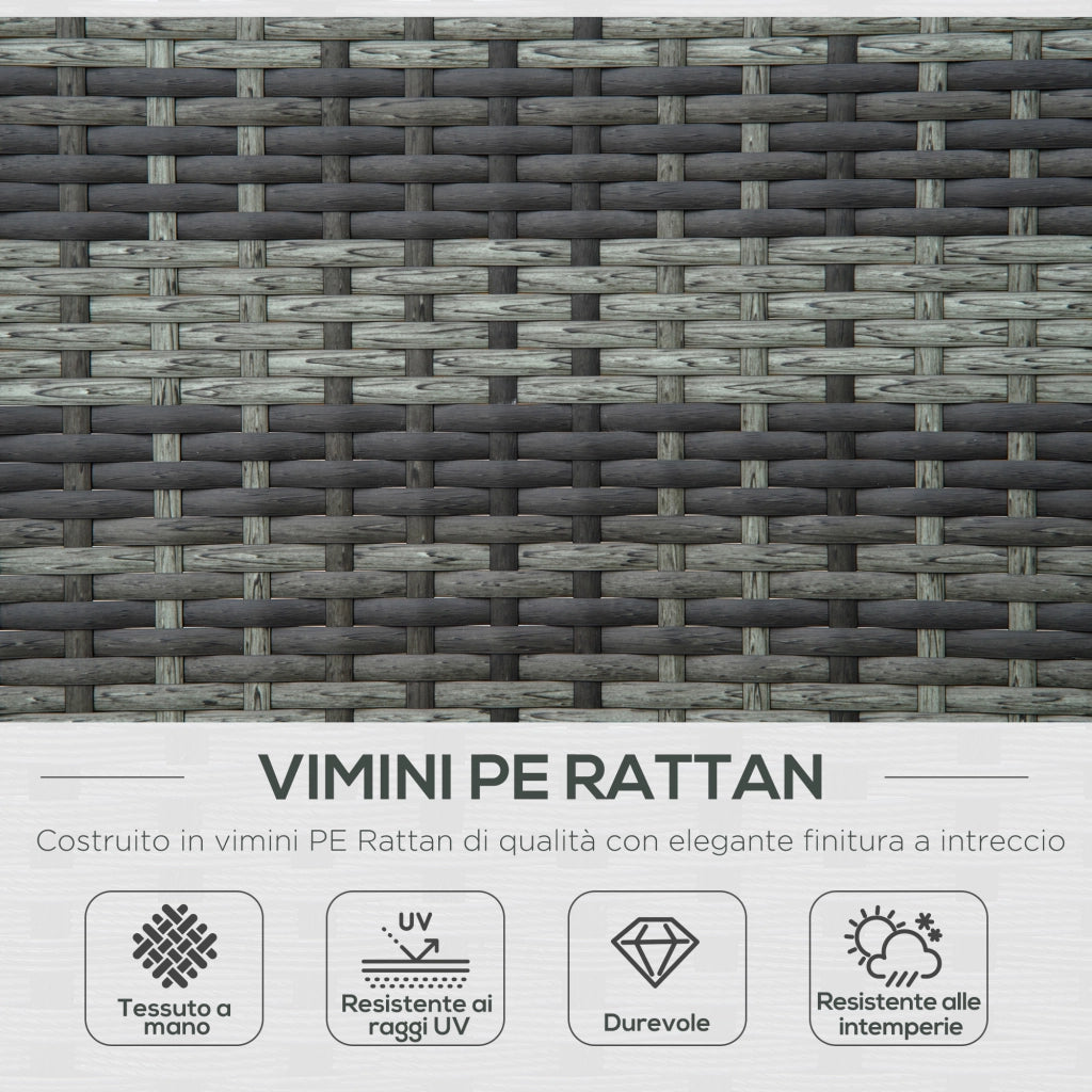 Sdraio a 2 Posti ¨C zephmum ¨C Grigio Acciaio Rattan 196x120x28