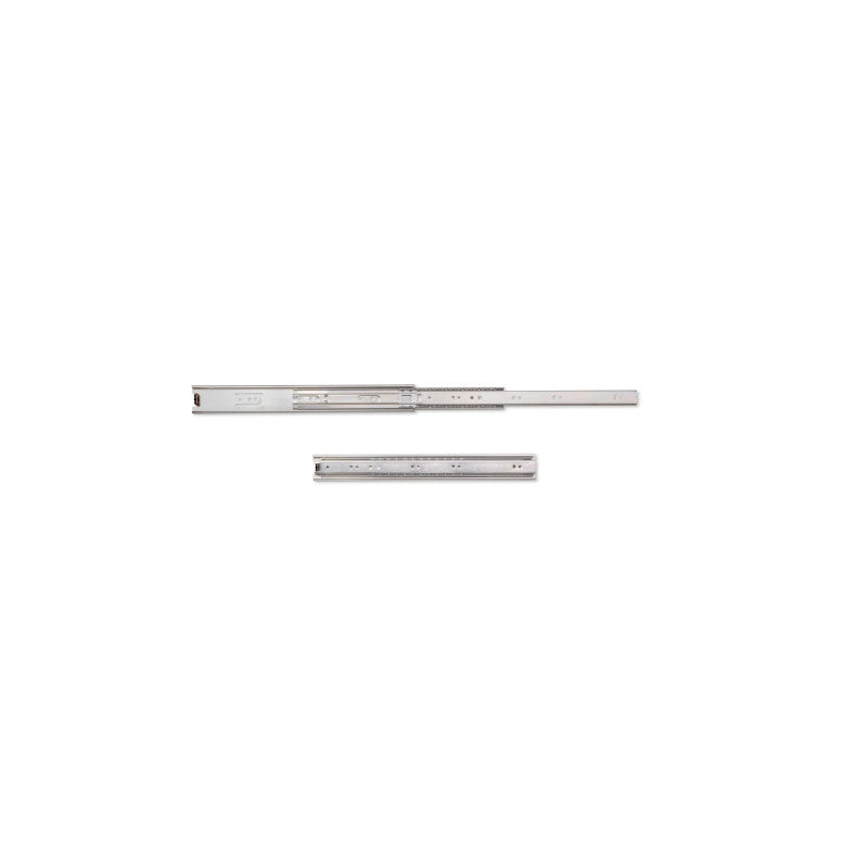 Set di guide a sfera per cassetti a estrazione totale, altezza 45 mm, lunghezza 400 mm, Acciaio, Zincato bianco