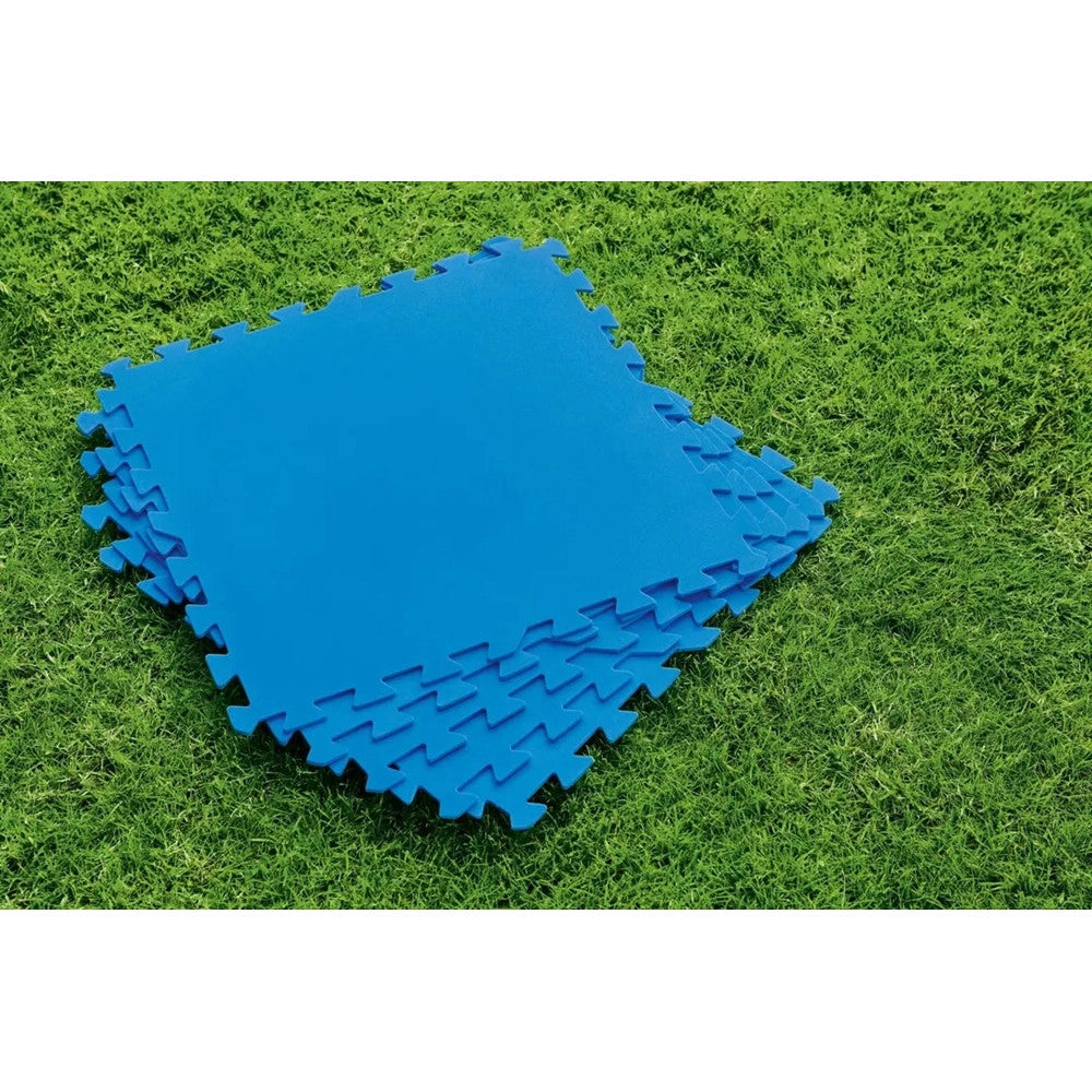 Trade Shop - Tappeto Piastrelle Base Sotto Piscina Componibile Protettivo Da 50x50 Cm Blu 58220 -