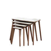 Tavolino da nido in legno "Luci" 4 pezzi 70 x 40 x 55 cm - Bianco
