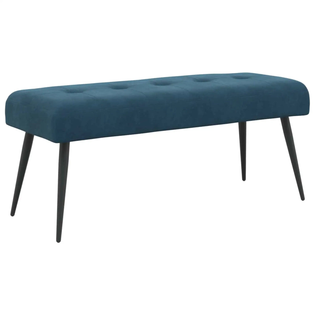 Panchina con bottoni imbottiti Blu 110 x 40 x 46 cm Velluto 42038538