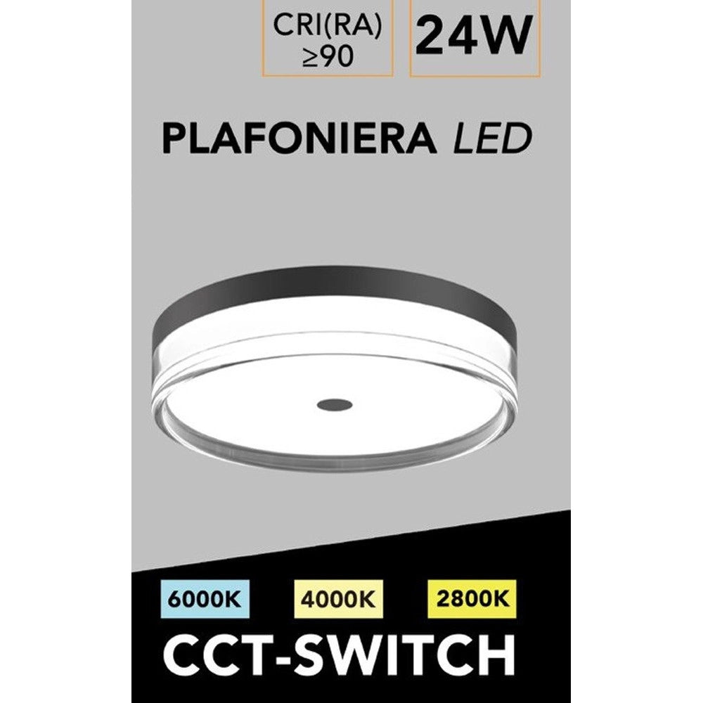 Trade Shop - Plafoniera Led 24 W A Soffitto Moderna Tecnologia Cct 3 Tonalità Selezionabili Bl300-3c -