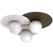 Plafoniera Flat 3xE27 beige marrone metallo Luminex